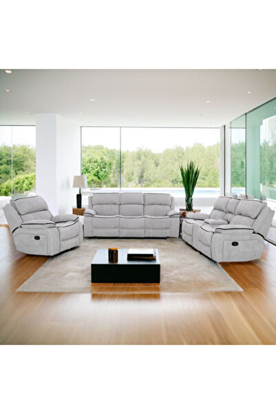 micasa 3-Piece 6-Seater Elegant and Modern Design Manual Recliner Sofa Set
