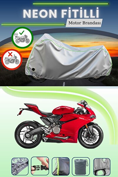 Cemku Shine حقيبة خلفية رمادية اللون ومتوافقة مع قماش الدراجات النارية المتوا...