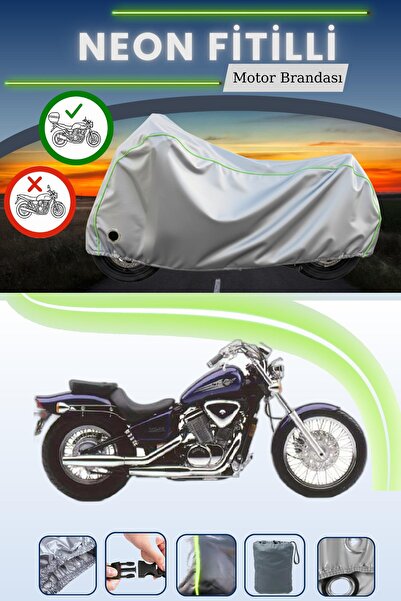 Cemku Shine حقيبة خلفية رمادية اللون ومتوافقة مع قماش نيون فليتشي هوندا VT 60...