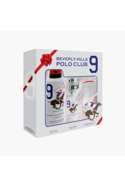 Beverly Hills مجموعة هدايا عطر بولو كلوب سبورت رقم 9 للرجال - 3 قطع