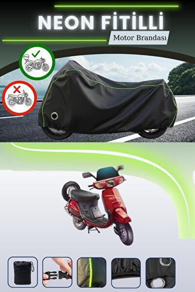 Cemku Shine حقيبة خلفية سوداء وقماش محرك متوافق مع قفل نيون فيتيل هوندا كينيت...