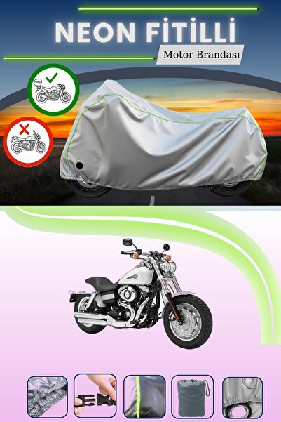 Cemku Shine حقيبة خلفية رمادية اللون ومتوافقة مع قماش المحرك المتوافق مع نيون فايت هارلي ديفيدسون داينا فات بوب FXDF