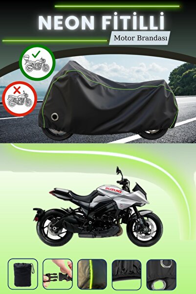 Cemku Shine حقيبة خلفية وقفل أسود نيون قماش مجدّل متوافقة مع سوزوكي كاتان.ا م...