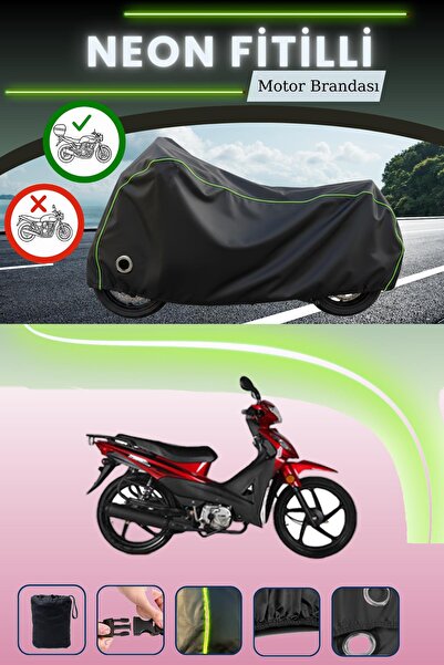 Cemku Shine Black Neon Corded Fabric Rear Bag and Lock Compatible Kuba Rainbo...