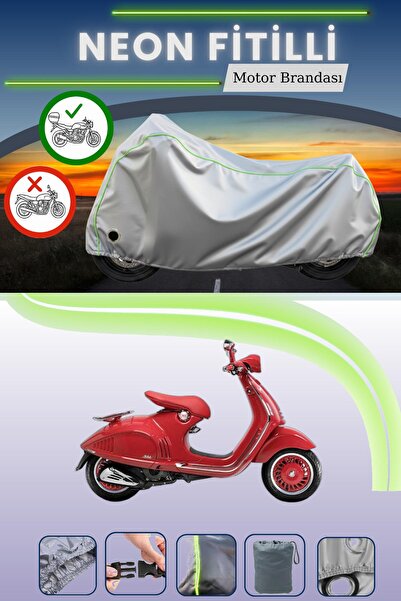 Cemku Shine حقيبة خلفية رمادية اللون ومتوافقة مع قماش نيون فايتيتشي فيسبا 946...