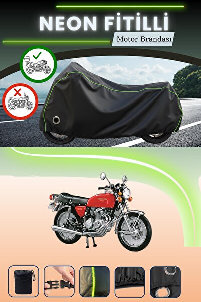 Cemku Shine حقيبة خلفية سوداء وقماش نيون متوافق مع قفل هوندا سي بي 400 إف متو...