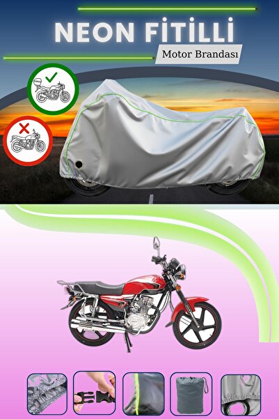 Cemku Shine حقيبة خلفية رمادية اللون ومتوافقة مع قفل نيون فايبر ستيل موتور CK100-3، قماش دراجة نارية متوافق مع سبورت