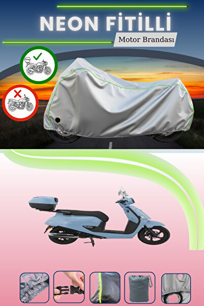 Cemku Shine حقيبة خلفية رمادية اللون ومتوافقة مع قماش نيون فيتيل مونديال 125 ...