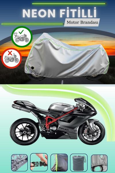 Cemku Shine حقيبة خلفية رمادية اللون ومتوافقة مع قماش الدراجات النارية المتوا...