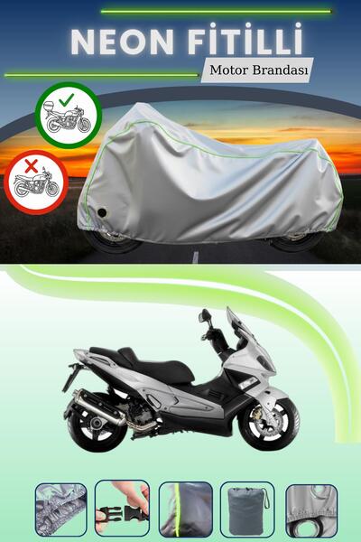 Cemku Shine حقيبة خلفية رمادية اللون ومتوافقة مع قماش نيون فايتي جيليرا نيكسوس 500 المتوافق مع الدراجات النارية