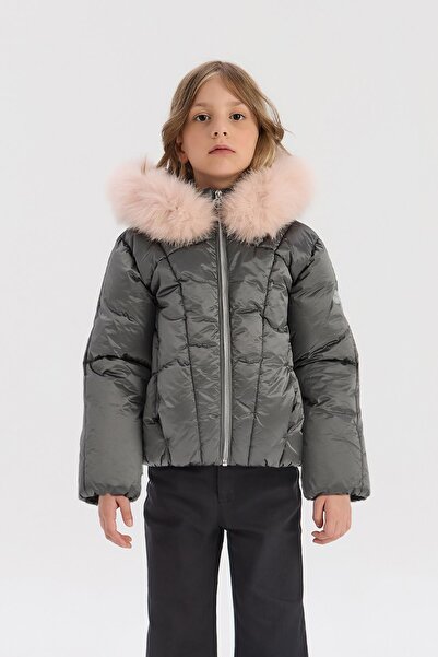 Tyess Bg Store Girl's Gray Coat