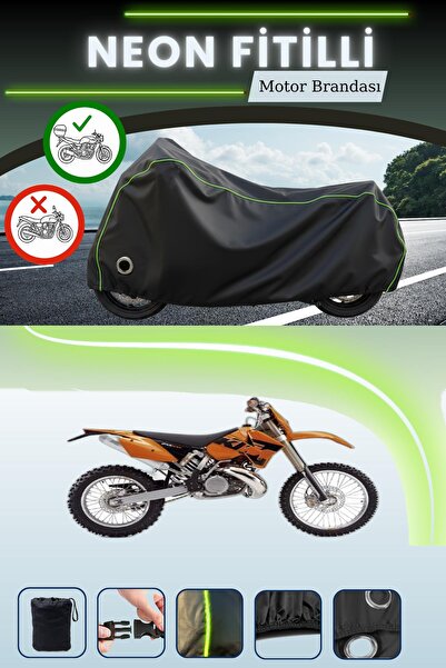 Cemku Shine حقيبة خلفية سوداء وقماش نيون متوافق مع قفل KTM 200 EXC متوافق مع ...