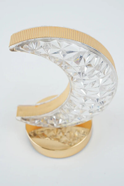 Lamp ă De Masă USB (Formă Lună, Aurie) Bi-Color