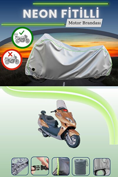 Cemku Shine حقيبة خلفية رمادية اللون ومتوافقة مع قفل نيون فايبر ستيل موتور تا...