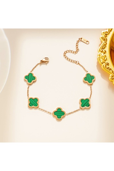 Pursehuit Brățară de culoare auriu-roz, realizată din oțel inoxidabil, cu tri...