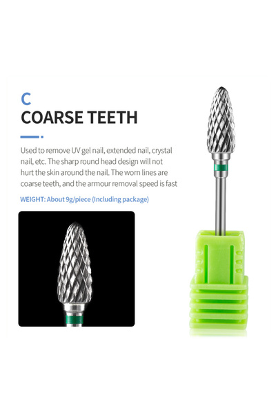 Choice4 Coarse teeth Tungsten Carbid Nail Drill Bits Electric Manicure Drill Accessory Milling Cutters for N