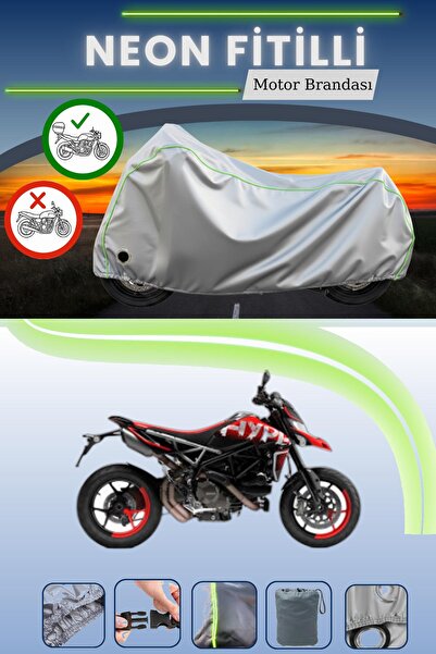 Cemku Shine حقيبة خلفية رمادية اللون ومتوافقة مع قماش الدراجات النارية المتوافق مع نيون فايتل دوكاتي هايبرموتارد 796