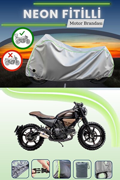 Cemku Shine حقيبة خلفية رمادية اللون ومتوافقة مع قماش الدراجات النارية المتوا...