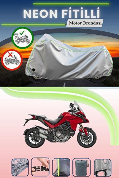 Cemku Shine حقيبة خلفية رمادية نيون قماش مجدّل ومظلة متوافقة مع الدراجة النار...