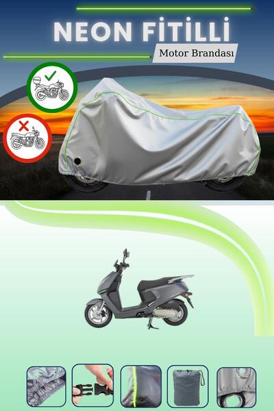 Cemku Shine حقيبة خلفية رمادية اللون ومتوافقة مع قماش نيون فايتي مونديال 125 ...