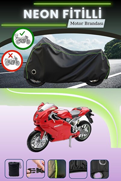 Cemku Shine حقيبة خلفية سوداء وقماش متوافق مع قفل نيون متوافق مع دراجة دوكاتي...