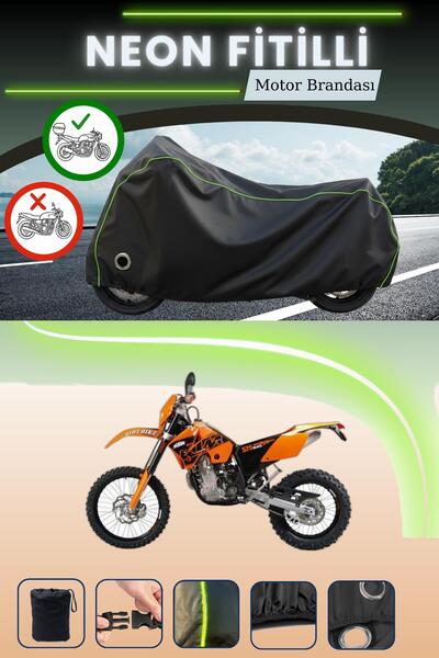 Cemku Shine حقيبة خلفية سوداء وقماش نيون متوافق مع قفل KTM 525 EXC متوافق مع ...