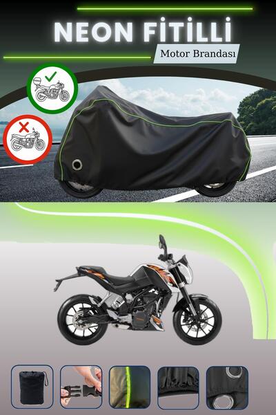 Cemku Shine حقيبة خلفية وقفل باللون الأسود النيون قماش مجدّل متوافقة مع KTM 2...