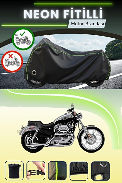 Cemku Shine حقيبة خلفية سوداء وقفل متوافقان مع حقيبة نيون فايتل هارلي ديفيدسون سبورتستر كاستم XL1200C