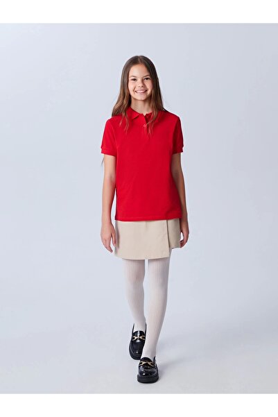 LC Waikiki Lcw Kids Beige Basic Gabardine Girls' Shorts Skirt