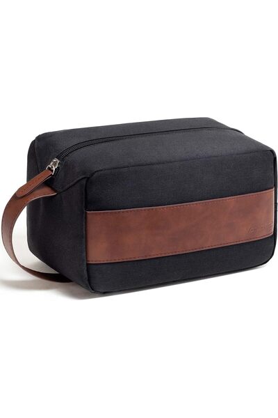 Vorspack حقيبة أدوات الزينة للرجال - حقيبة سفر مقاومة للماء، سوداء، متوسطة