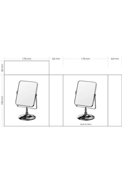 ORIAN مرآة مربعة على الجانبين مع حامل