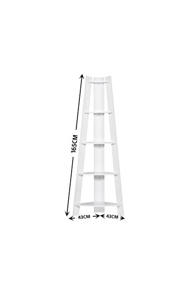 BAITY 10 Unit Storage Shelves Pyramid Shape 4 Tiers - Malaysian Wood - White Color