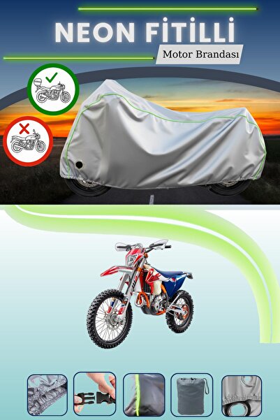 Cemku Shine حقيبة خلفية رمادية نيون قماش مجدّل ومتوافقة مع قفل KTM 250 EXC-F ...