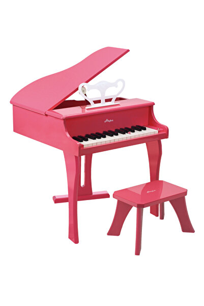 Hape بيانو موسيقي خشبي كبير سعيد مكون من 30 مفتاحًا باللون الوردي