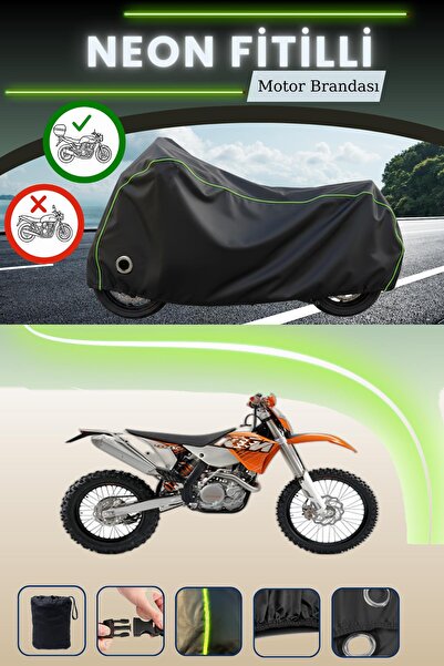 Cemku Shine حقيبة خلفية سوداء وقماش نيون متوافق مع قفل KTM 400 SXC متوافق مع ...