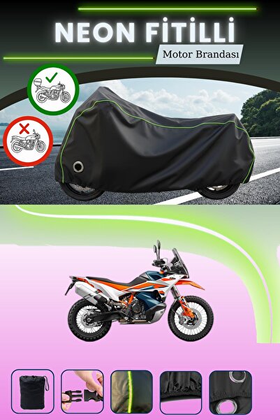 Cemku Shine حقيبة خلفية سوداء وقماش نيون متوافق مع قفل KTM 790 Adventure R مت...