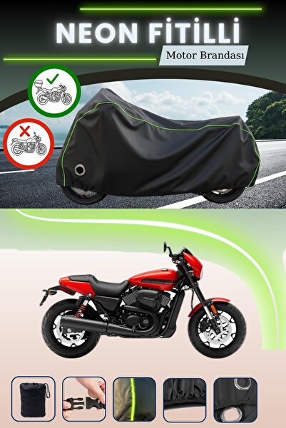 Cemku Shine حقيبة خلفية سوداء وقماش محرك متوافق مع نيون فيتيل هارلي ديفيدسون ...