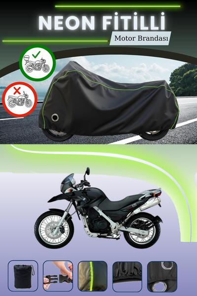 Cemku Shine حقيبة خلفية سوداء وقفل متوافقان مع قماش المحرك المتوافق مع نيون فيتيل بي إم دبليو إف 650 جي إس