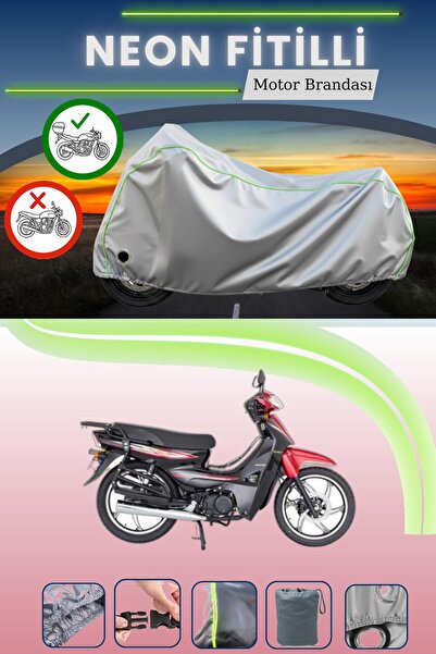 Cemku Shine حقيبة خلفية رمادية اللون ومتوافقة مع قماش الدراجات النارية المتوا...