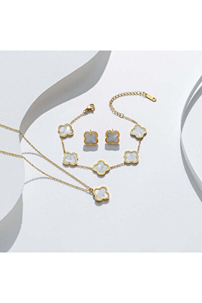 Pursehuit Σετ κολιέ, σκουλαρίκια και βραχιόλι, χρυσό, κατασκευασμένο από ανοξ...