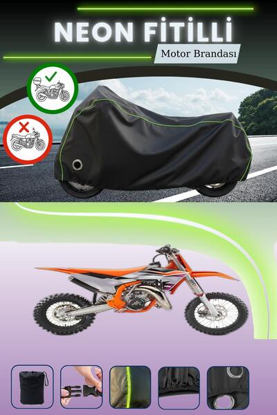 Cemku Shine حقيبة خلفية سوداء وقماش نيون متوافق مع قفل KTM 65 SX متوافق مع قم...