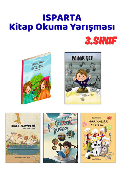 Yağmur Çocuk ISPARTA Kitap Okuma Yarışması 3.Sınıf Kitapları, 5 Kitap Set, 3.Sınıf Masal Öykü