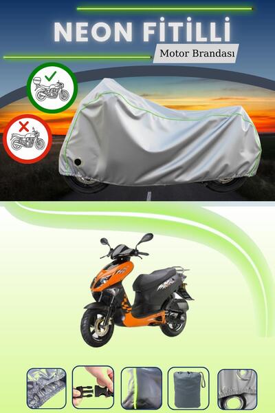 Cemku Shine حقيبة خلفية رمادية اللون ومتوافقة مع قماش نيون فيتيل كيواي ARN 125 المتوافق مع الدراجات النارية