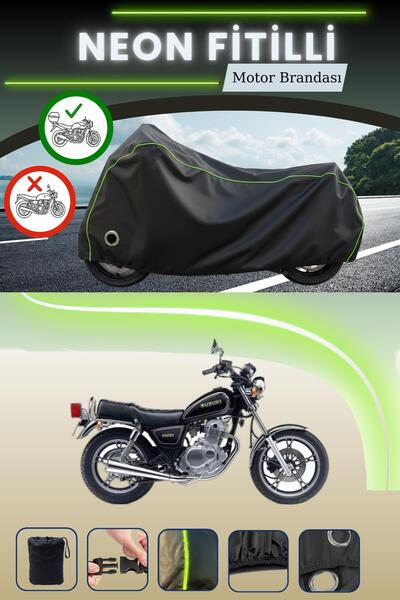 Cemku Shine حقيبة خلفية وقفل باللون الأسود النيون قماش مجدّل متوافقة مع سوزوك...