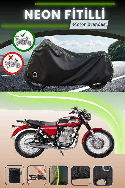 Cemku Shine حقيبة خلفية سوداء وقماش متوافق مع قفل نيون فيلي جاوا CZ 350 متواف...