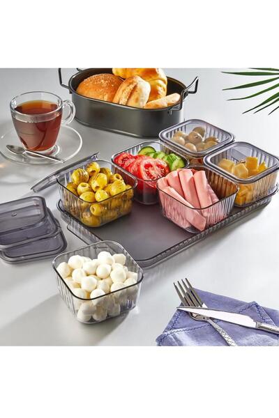 KOROGLU HOUSE Elit 6-Compartment Midi Breakfast Set with Lid and Tray