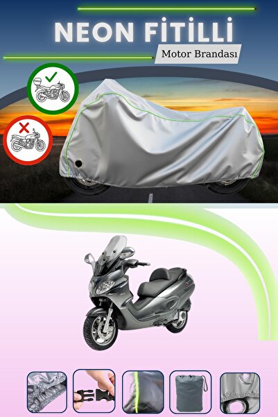 Cemku Shine حقيبة خلفية رمادية اللون ومتوافقة مع قماش نيون فايتيبي لدراجة نار...