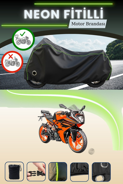 Cemku Shine حقيبة خلفية سوداء وقماش نيون متوافق مع قفل KTM 200 RC متوافق مع ق...