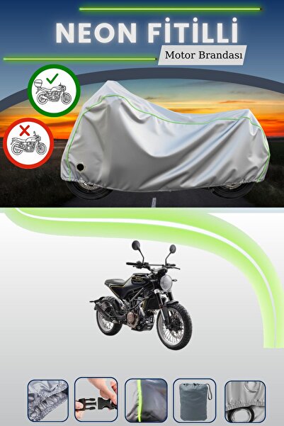 Cemku Shine حقيبة خلفية رمادية اللون ومتوافقة مع قماش الدراجات النارية المتوافق مع نيون فيتيل هوسكفارنا سوارتبيلين 401