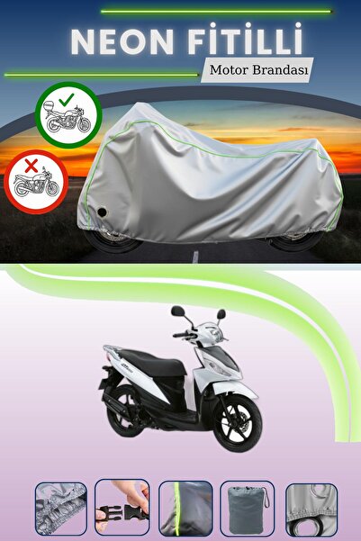 Cemku Shine حقيبة خلفية رمادية نيون قماش مجدّل ومظلة متوافقة مع سوزوكي أدريس ...